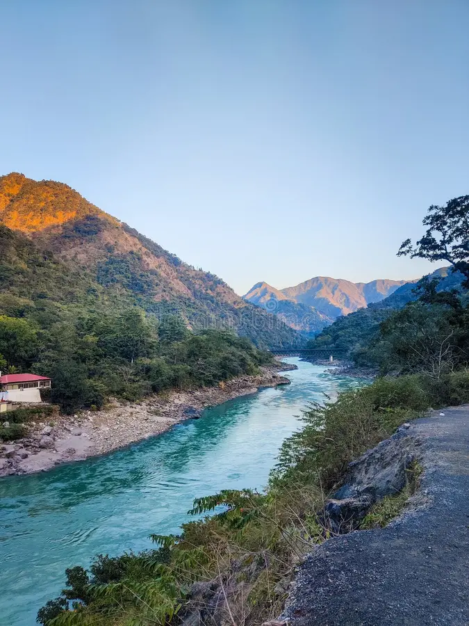 river ganga rishikesh uttrakhand yoga capital india nature view ganga river beautiful location mountains sunlight morning light 221901440